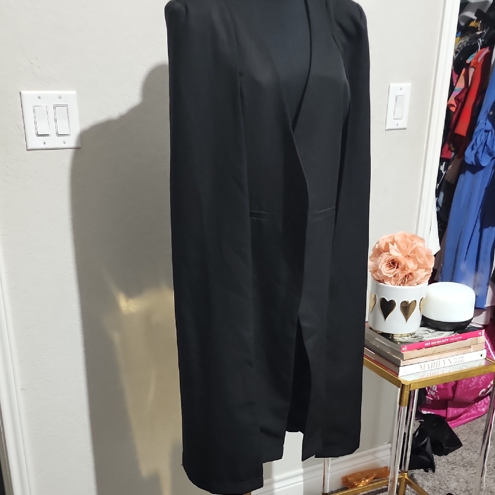 Source Unknown Elegant Black Cape Jacket - image 3